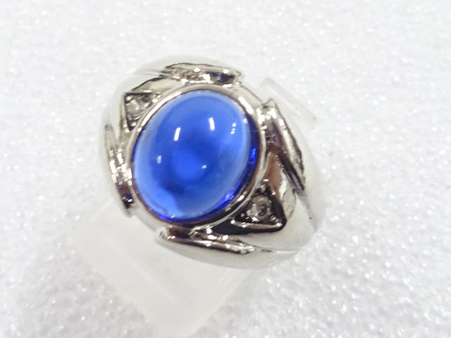 JAPANESE KIMONO / ANTIQUE COLORED STONE RING (SIZE 14)